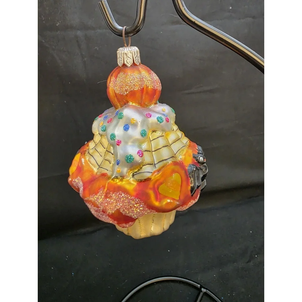 VTG Christopher Radko Treats On Sweets 2000 Halloween Cupcake Spider Ornament 4
